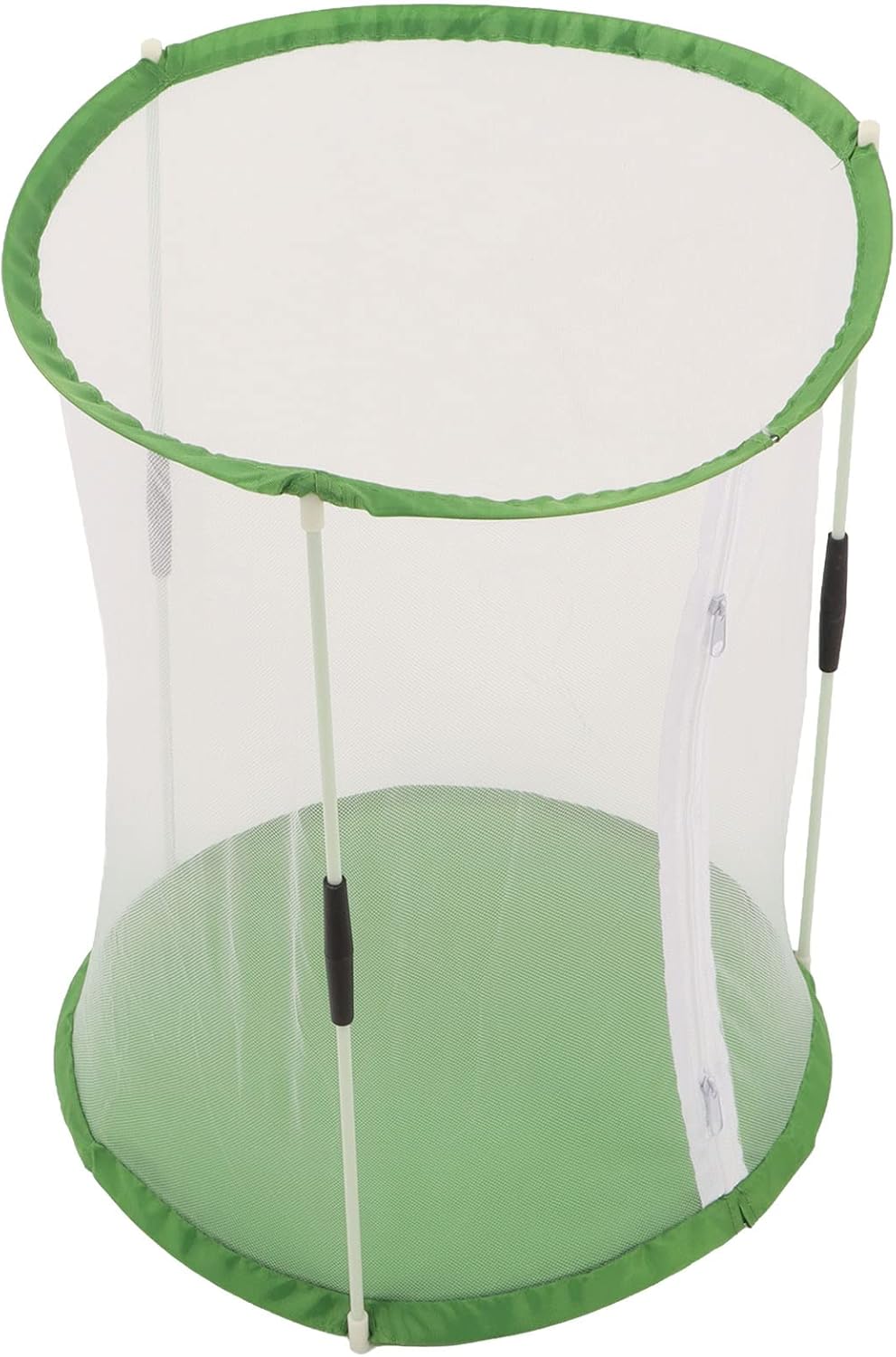 Transparent Mesh Cylindrical Habitat Cage Butterfly Observation Cage with Zipper Opening Carry Handle Easy Assembly for Small Plants Science Learning