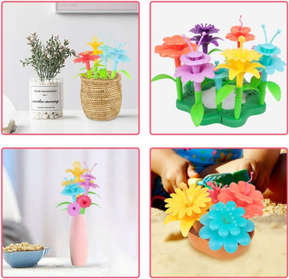 CENOVE Birthday Toys Gifts for 3 4 5 Years Old Toddler Girls Boys,Flower Garden Building Toy STEM Educational Activity Preschool Easter Gift for Kids Age 2-4 Easter Basket Stuffers(130 Pcs)