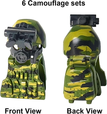 390+ Pcs Military Weapon Pack Building Blocks Toys Army Weapon Set Soldier Gear Set SWAT Accessories Kits, Camouflage Helmet Tactical Vest Shields Gatling, Compatible with Major Minifigure