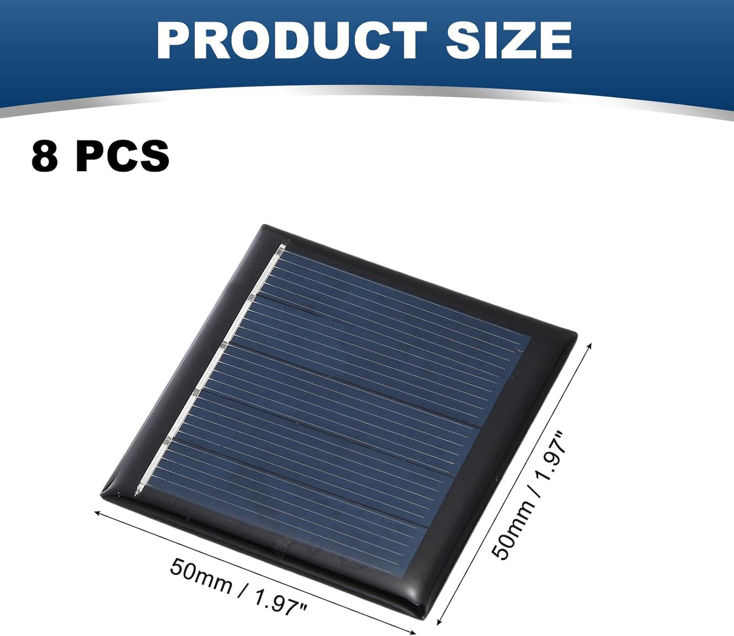 MECCANIXITY 8PCS 1.5V 0.09W 0.06A Mini Solar Panels for Solar Power, Small Solar Photovoltaic Cells Charge DIY Electric Toy Materials Solar System Kits, 1.18" x 1.18"