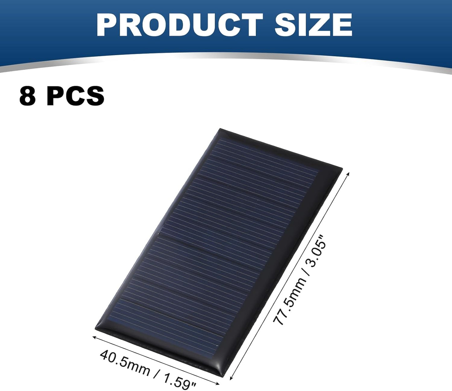 MECCANIXITY 8PCS 1.5V 0.09W 0.06A Mini Solar Panels for Solar Power, Small Solar Photovoltaic Cells Charge DIY Electric Toy Materials Solar System Kits, 1.18" x 1.18"