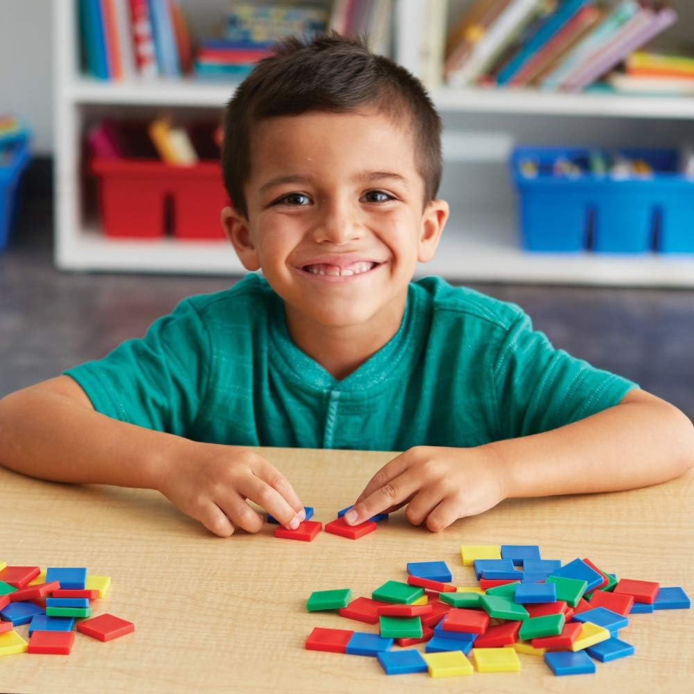 EAI Education School to Home Deluxe Manipulative Kit with Dice, Counters, Geometric Solids, Pattern Blocks, Color Tiles and Linking Cubes - Grade K (184 Pieces)