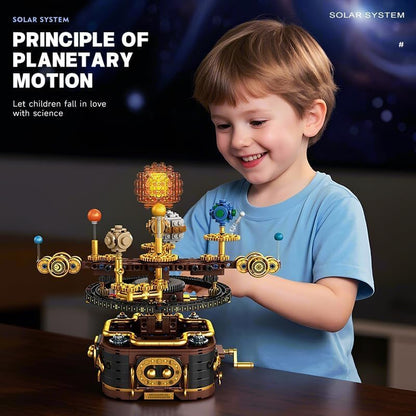 Spinning Solar System Space Building Kit, STEM Model with Rotating Planets, Sun and Astronomy Educational Toys for Kids, Outer Space Birthday Gift for Ages 6+