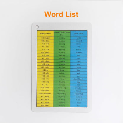 Lilias Irregular Past Tense Verbs English Grammar Double-Side Learning Flash Cards - 24 Card Set for Homeschool, Preschool, Primary School, ESL, Autism, Vocabulary Building