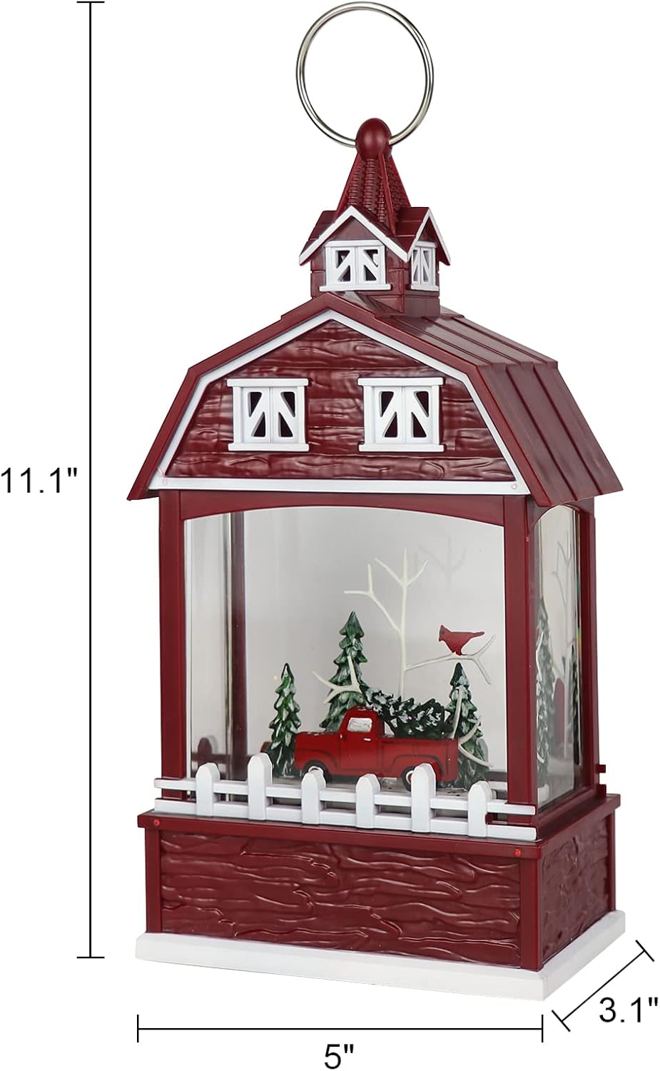 Eldnacele Musical Snow Globe Lantern with Timer, Lighted USB/Battery Operated Swirling Singing Water Glittering Lantern, Snow Globes for Adults and Kids Christmas Decoration- Santa