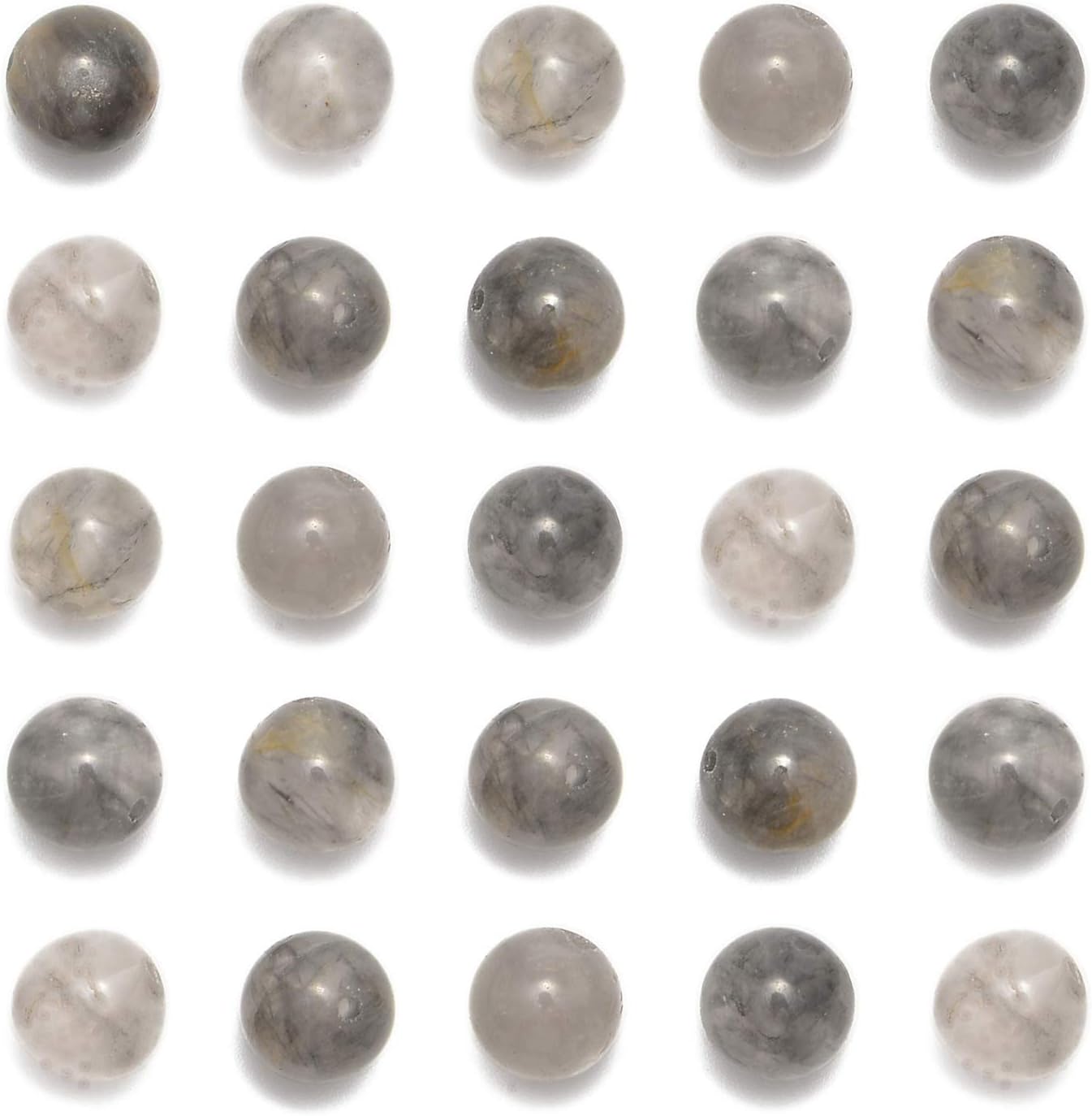 NCB 100pcs Original Natural Stone Beads Gemstone Round Loose Beads 6mm 8mm 10mm (Blue Aventurine, 6mm 100Beads) - Colors A