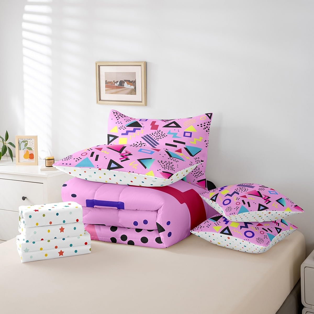 Erosebridal Chemical Equation Bed in a Bag Queen Comforter Set 7 Piece,Chemistry Bedding Sets Science Students Learning Gift Sheet Set with Comforter,Molecular Formula Education Bed Set - Colors A