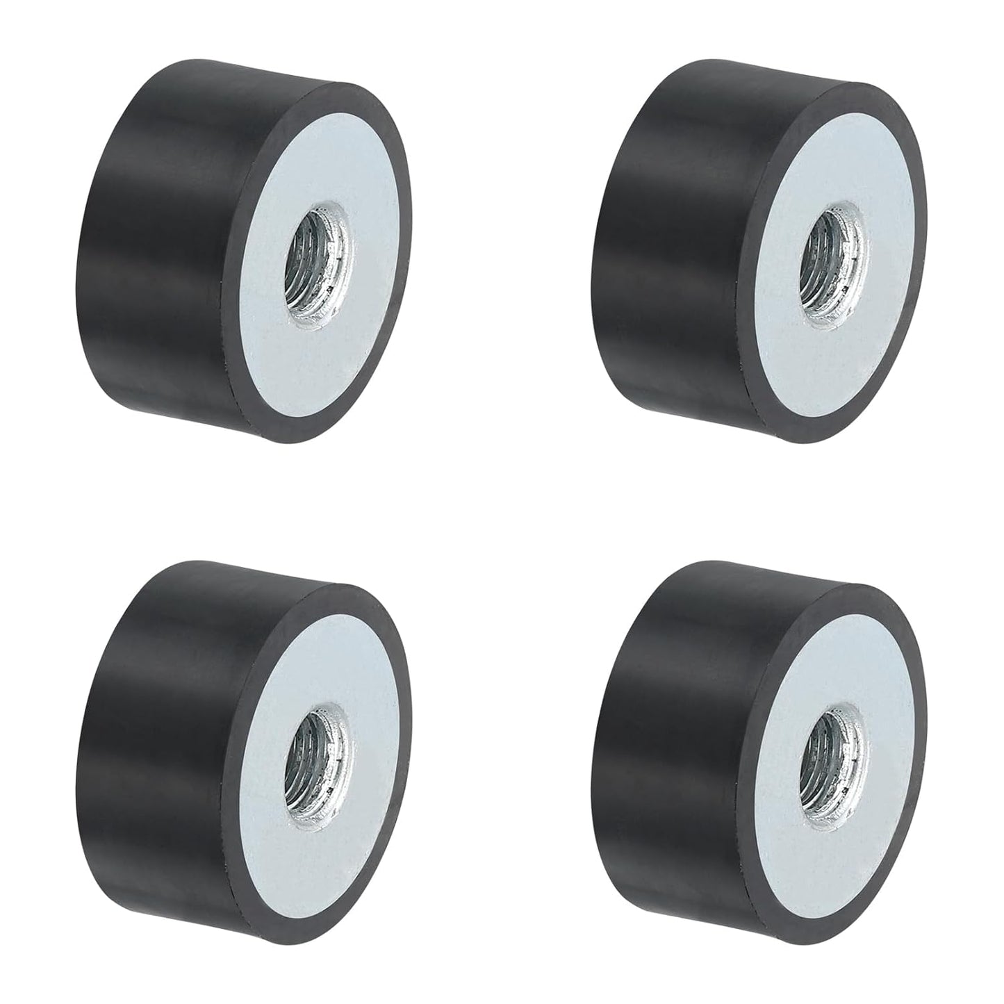 uxcell 4Pcs 20 x 10mm M6 Female Thread Rubber Mounts, Vibration Isolator, Replaces Anti Vibration Pads Flat Silent Block Base Block