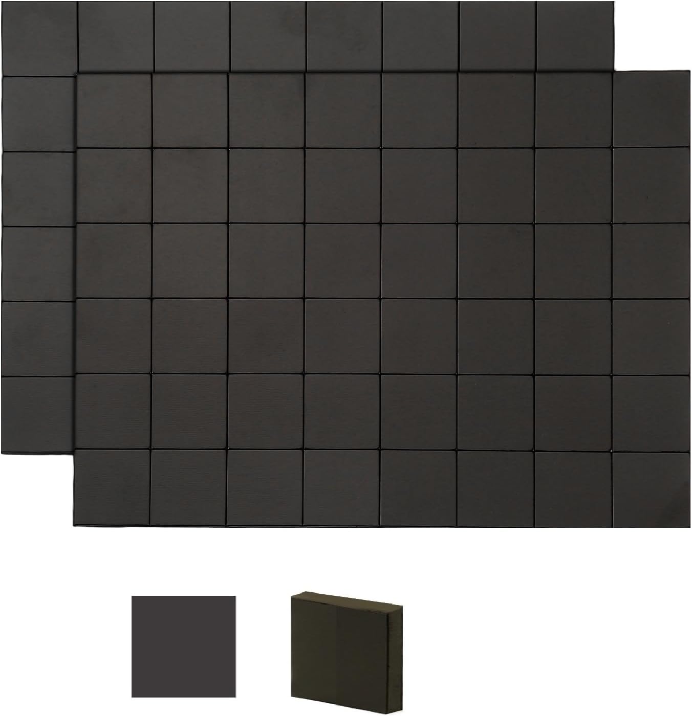 Magnetic Squares with Adhesive Backing(36PCS Each 1.5" x1.5"),Pre-Cut Self Sticky Magnets as Back to School Supplies,Peel and Stick for Cards/Picture/Poster (80mil Magnet)