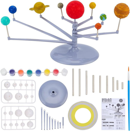 WEBEEDY DIY Solar System Model Painting Kit Adults Beginner Solar System Project with Plastic Balls, Display Stand, 12 Colors Acrylic Paints, Instruction, Arts and Crafts Gift for Holiday Birthday