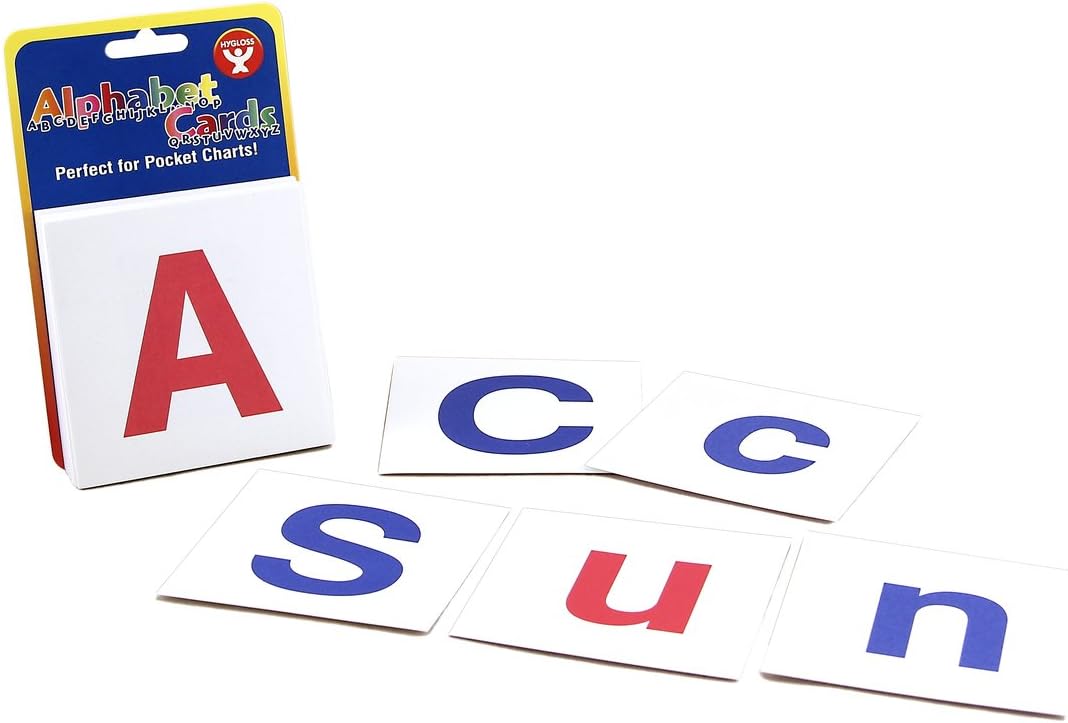 Hygloss 30-Pk Alphabet Flashcards – Lowercase Letters 3" x 3" White Cards – Literacy Learning Card Kit