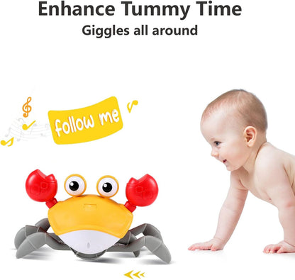 Crawling Crab Gear Set Toy - Tummy Time Musical Crab Toys Stacking & Building Blocks Educational STEM Game for Toddlers & Kids 3-5, 1 2 3 Yr Old Birthday Gift Christmas Stuff for 0-36 Month Boys Girls
