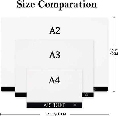 ARTDOT A4 LED Light Pad for Diamond Painting Kits for Adults, USB Powered Adjustable Brightness Diamond Art Light Board with Accessories
