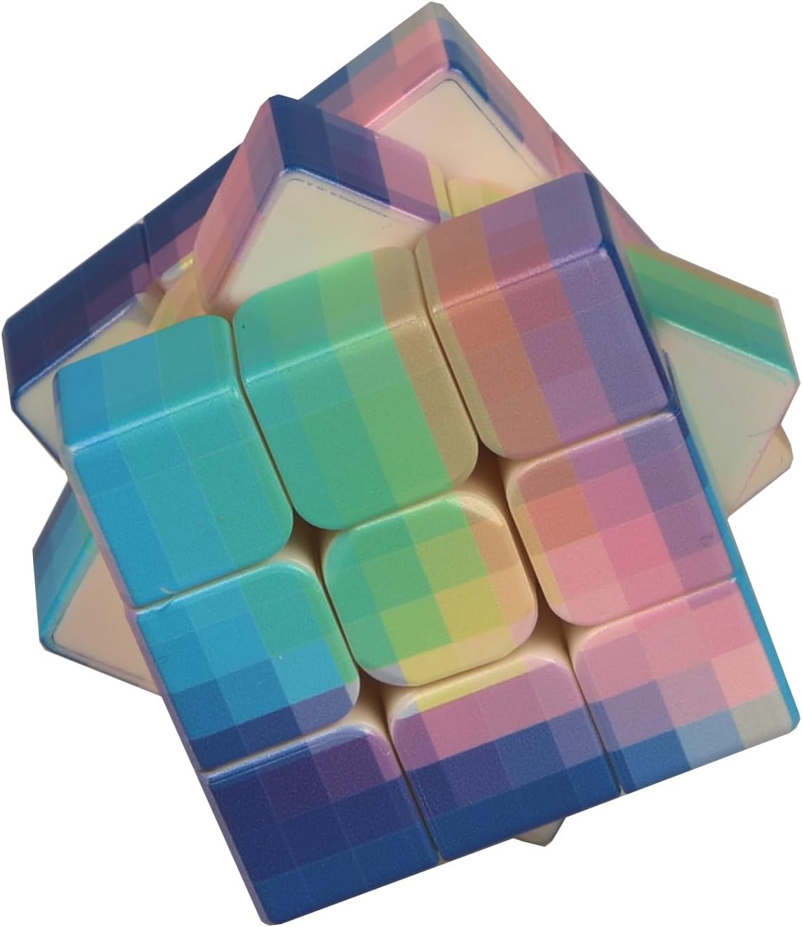 Gradient 3x3 Speed Cube, UV Printing Cube Magic Cube Educational Puzzles Toys for Kids,Beginners and Adults (Stickerless) Blue-PIink-Blue