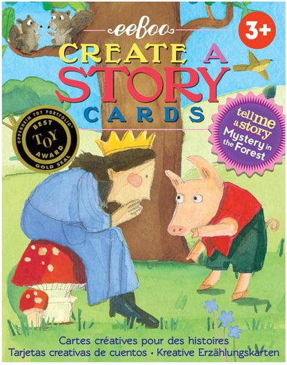 eeBoo: Mystery in The Forest Create a Story Pre-Literacy Cards, 36 Cards with Colorful Characters, Encourages Imagination, for Ages 3 and up