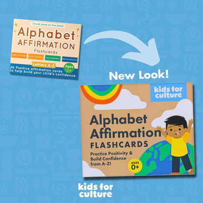 Kids for Culture: Alphabet Affirmation Flashcards A–Z | ABC Flash Cards with Positive Messages for Babies, Toddlers & Kids | Educational Gift for Parents, Teachers & Classrooms (26 Cards, 4"x5")