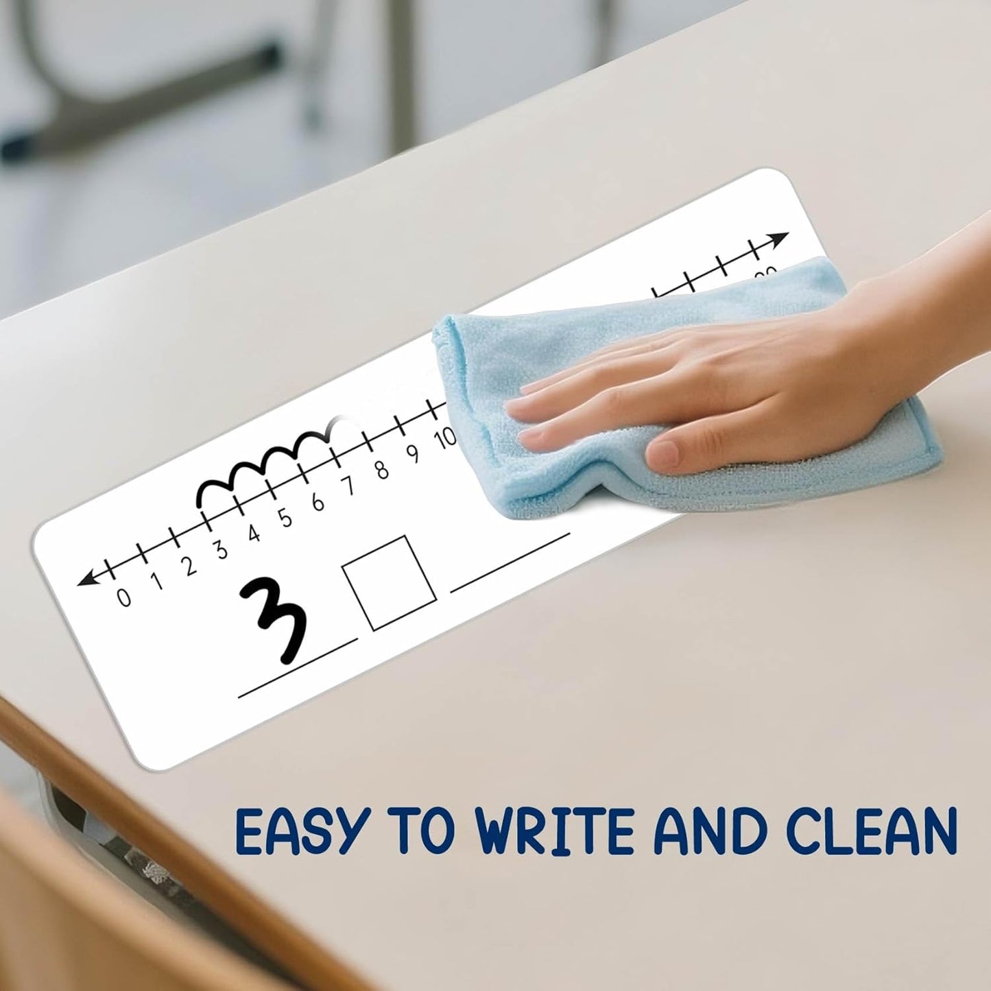 10 Pcs Number Line Dry Erase Boards Cards, Double Sided Writable and Erasable Board 0-10 on One Side 0-20 on Other Side Math Teaching Homeschool Supplies for Students, Classroom Must Haves (4” x 12”)