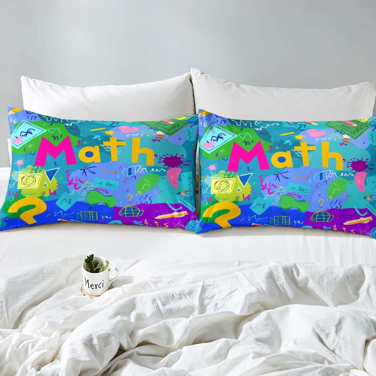 Erosebridal Chemistry Bedding Set Chemical Equation Comforter Cover for Kids Boys,Science Students Duvet Cover Test Tube Microscope Chemical Equipment Bed Set Full,Science Educational Dorm Room Decor