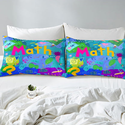 Erosebridal Chemistry Bedding Set Chemical Equation Comforter Cover for Kids Boys,Science Students Duvet Cover Test Tube Microscope Chemical Equipment Bed Set Full,Science Educational Dorm Room Decor
