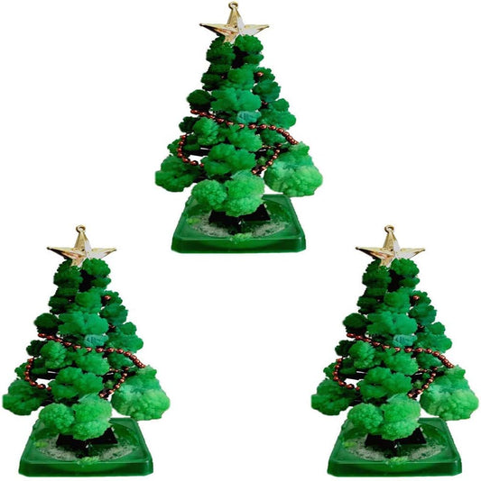 3 in 1 Mini Christmas Tree Magic Growing, Paper Tree Colorful DIY Crystal Growing Kit/Ornaments Decoration Toy Novelty Xmas Gift Boys Girls Science Kits & Toys Learning Guide (G)