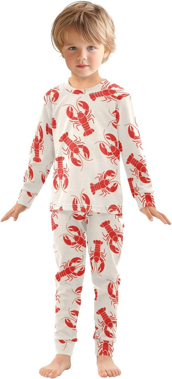 ALAZA Shark Starfish Palm Tree 2 Piece Pajama Set Long Sleeve Top and Pants Sleepwear Unisex - Colors B