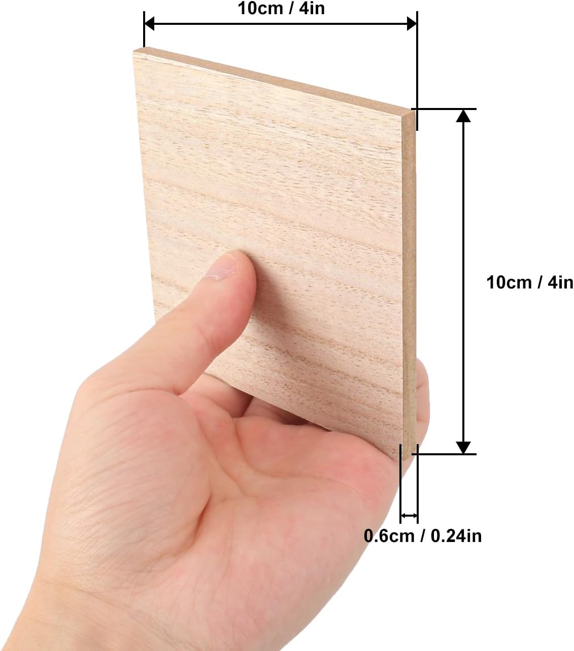 10 Pack Unfinished MDF Wood Rectangle Blocks, 3 x 10 Inch Wooden Blocks for Crafts, DIY Projects, and Custom Decor