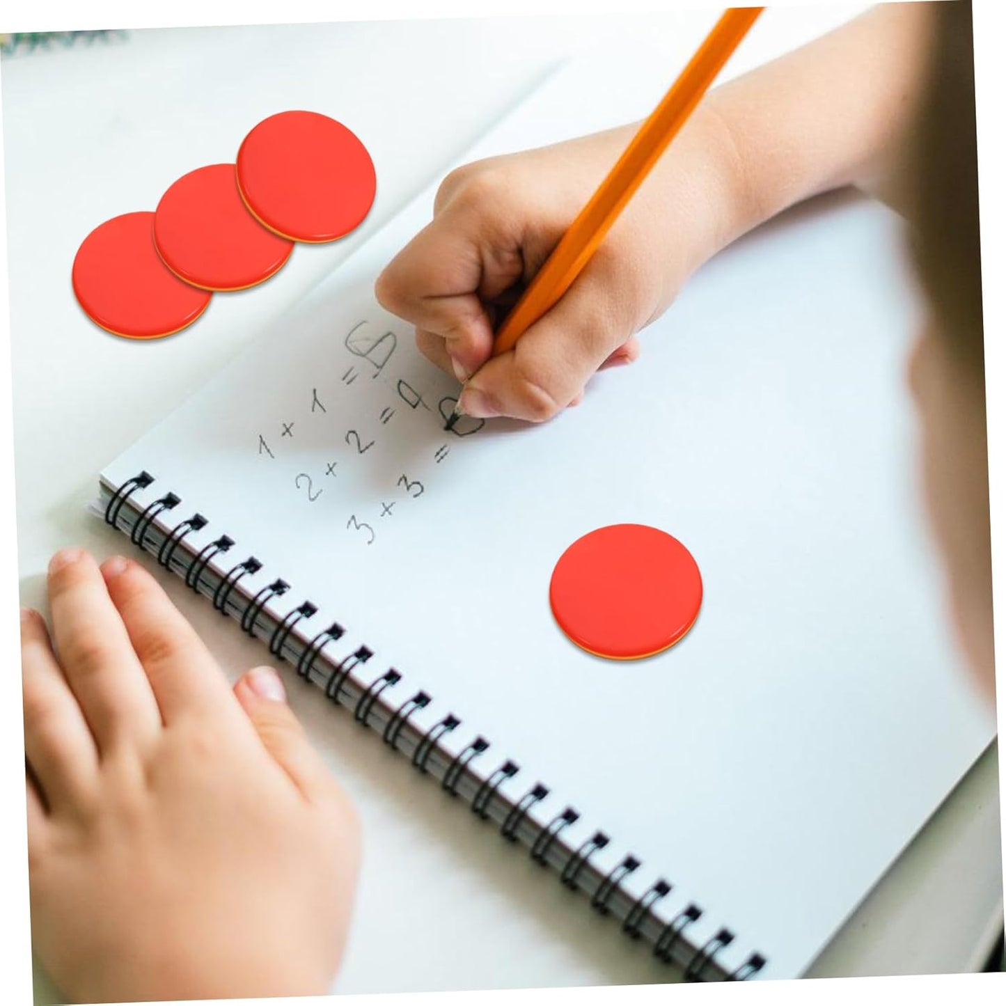 100pcs Round Counting Chips Discs for Math Games Teaching Counting Sorting Pattern Recognition Round Chip Markers for Kindergarten Learning Activities