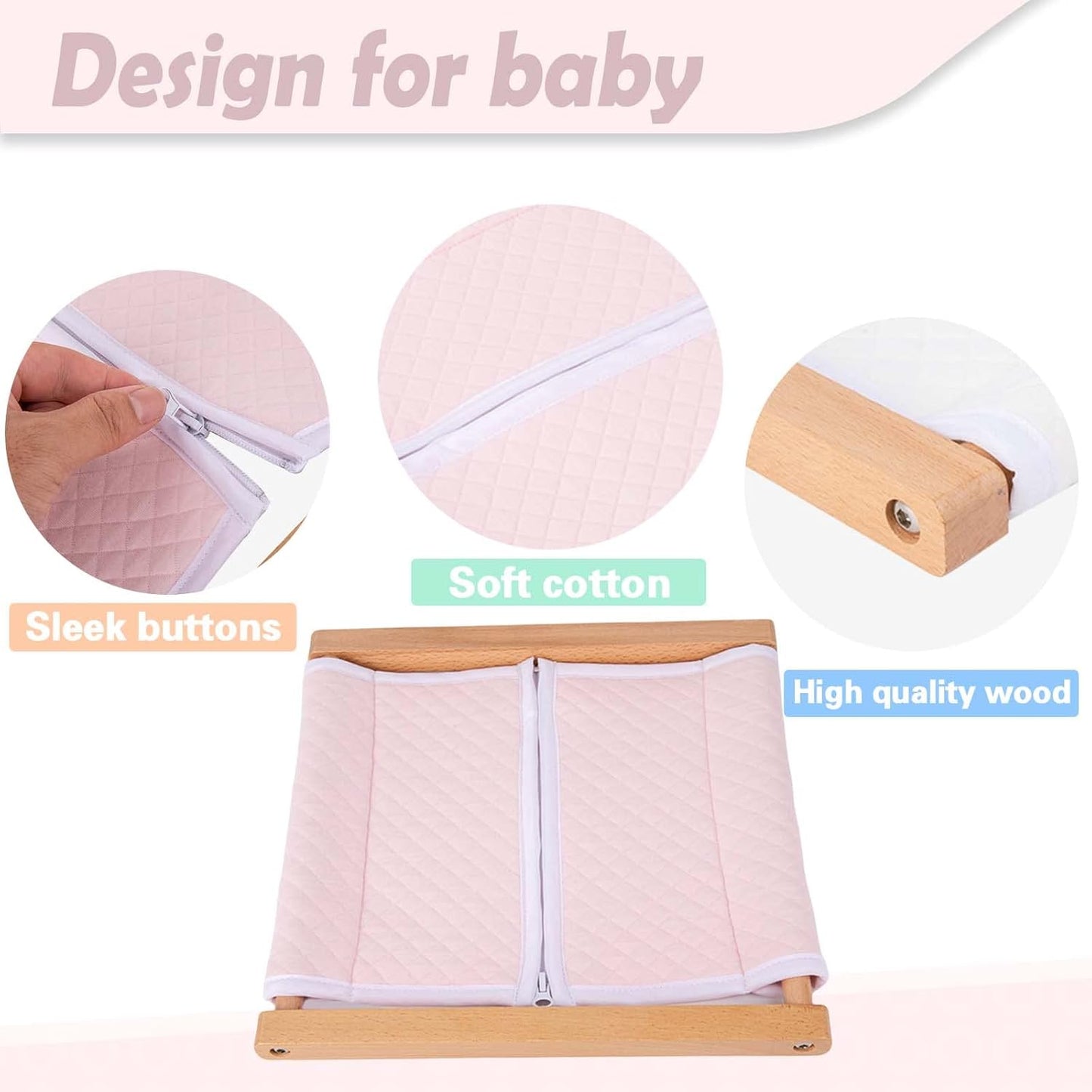 Montessori Wooden Toys for Dressing Learning Board Learning Basic Dressing Skills - Buttons, Snaps, Zippers, Belt Buckles & Hook-and-Loop Fastener Toys for 1 2 3 Year Old Toddlers Sensory Toy Gifts