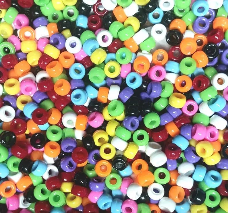 JOLLY STORE Crafts - Mini Pony Beads, Easy-to-Use Reusable Jewelry-Making/Bracelet Beads for Art, Craft Decorations & More, 6.5 x 4mm Beads, Crafted in The USA, Opaque Grey, 1000 pcs (Pack of 1)