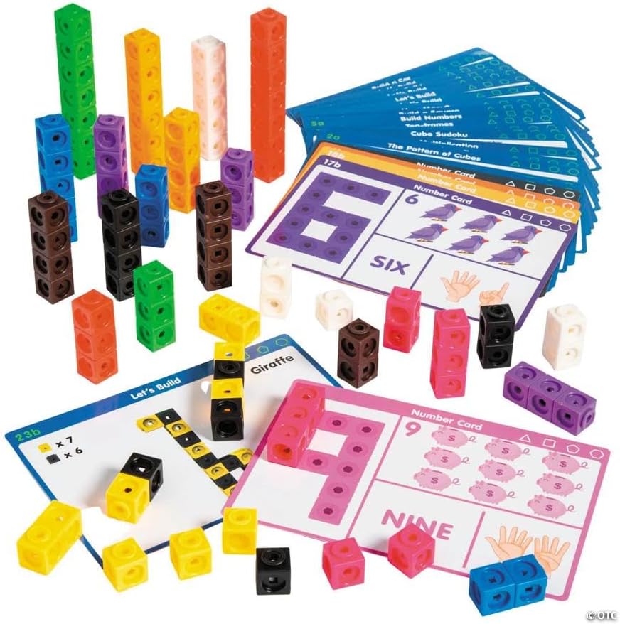 Fun Express Linking Math Cubes Educational Activity Classroom Set - 130 Pieces