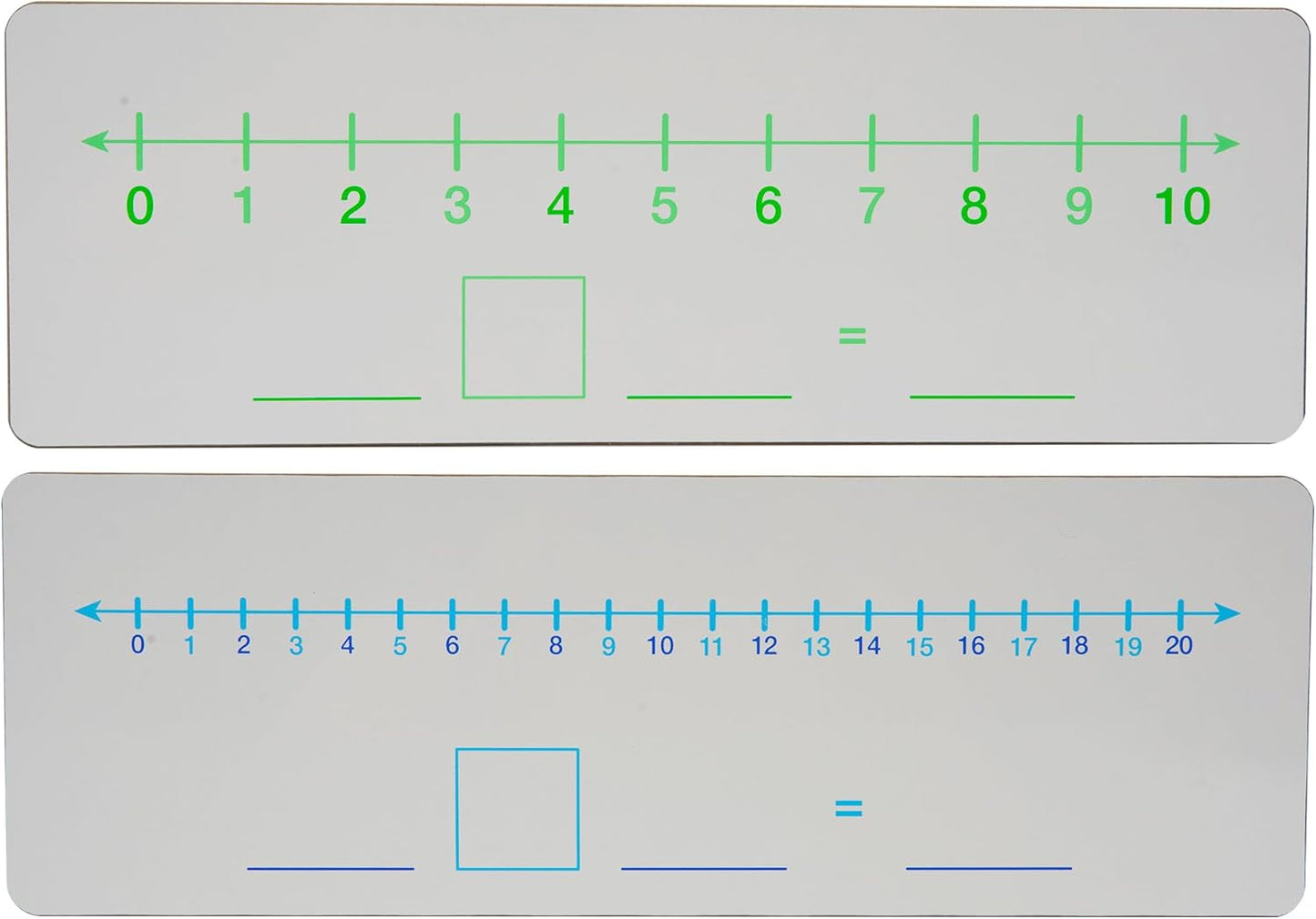 Dry Erase Number Line, Double Sided Whiteboard, 1 Pack 4x12, Side 1 1-10 Side 2 1-20 with Blank Math Sentence