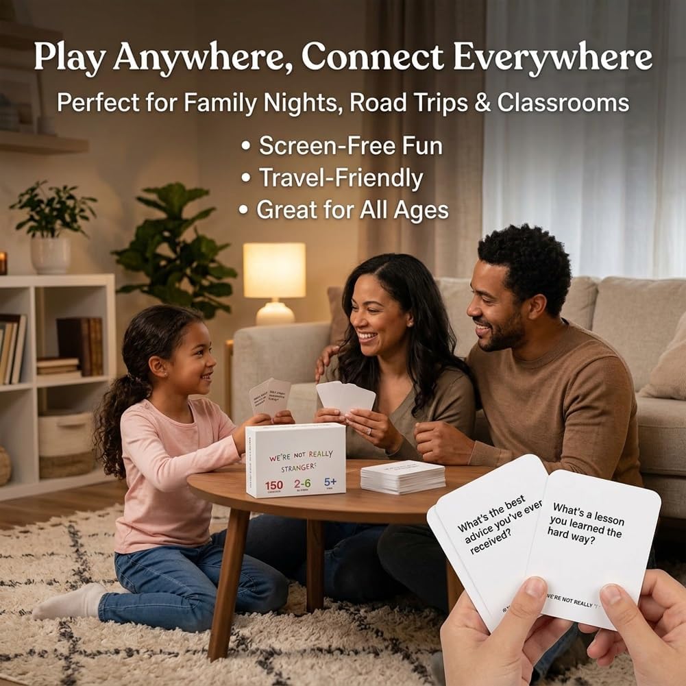 We're Not Really Strangers Kids Edition - 150 Conversation & Activity Cards, Fun Purpose-Driven Card Game for Kid, Teens, and Adults Perfect for Family Night, Road Trips, Or Afternoons(1pc)
