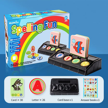 Matching Letter Game for Preschooler Age 3+ - Self-Correcting Word Puzzles Boost Spelling, Reading, Alphabet & Word Recognition - Early Education Toy Includes 30 Flash Cards & 26 Letters
