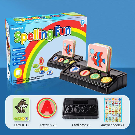Matching Letter Game for Preschooler Age 3+ - Self-Correcting Word Puzzles Boost Spelling, Reading, Alphabet & Word Recognition - Early Education Toy Includes 30 Flash Cards & 26 Letters