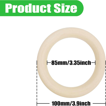 10 Pcs 100mm/3.9inch Unfinished Wooden Rings, Natural Wood Rings for Crafts Making, Large Macrame Rings Without Paint, Pendant Connectors