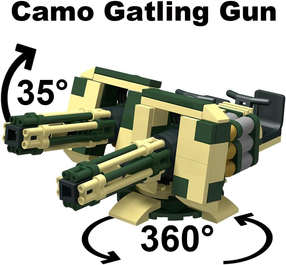 390+ Pcs Military Weapon Pack Building Blocks Toys Army Weapon Set Soldier Gear Set SWAT Accessories Kits, Camouflage Helmet Tactical Vest Shields Gatling, Compatible with Major Minifigure