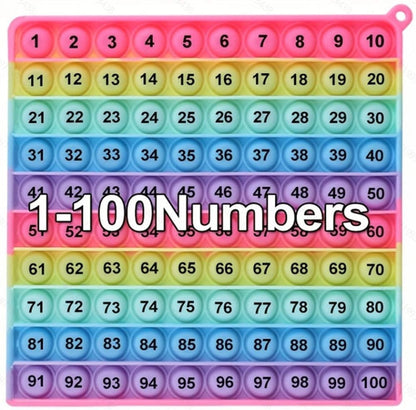 Yadishen 12x12 Multiplication Game Table Kids Math Learning Posters, Fidget Popper Educational Math Tools Fidget Popular Toys Relieve Stress Various Math Operations (20cm Large)
