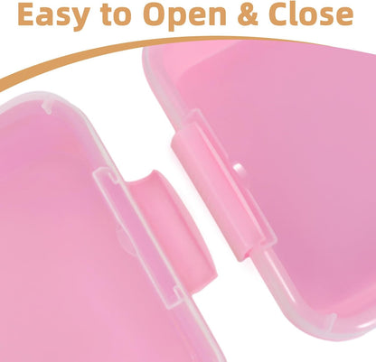 3 Pcs Plastic Sensory Bins-Portable Sandbox Container with Handle & Clear Lid-Stackable Play Tray for Kids Storage Sand,Toys & Crafts-Organizing Container for Home,Office and More(Green+Blue+Pink)