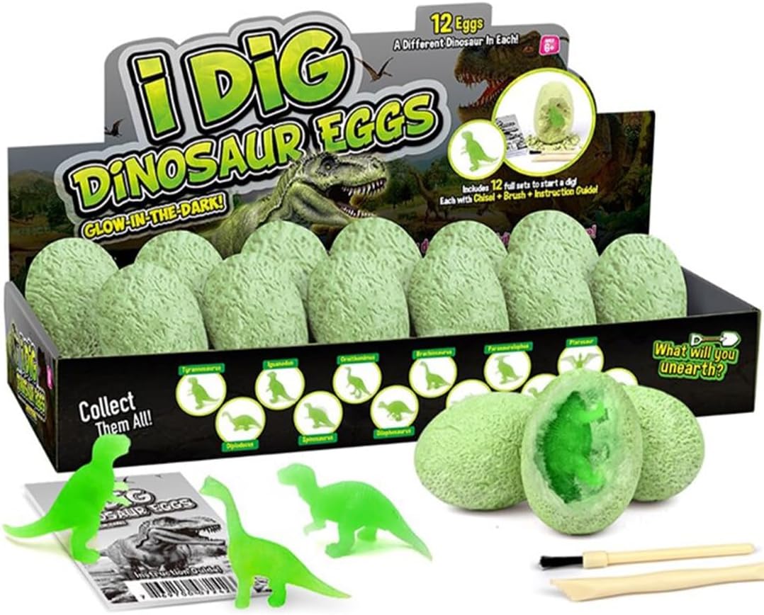 Liberty Imports 12-Pack Gem Digging Kit for Kids - Exciting Gemstone Mining Adventure - Educational STEM Crystal and Mineral Excavation – Party Favor Science Toys