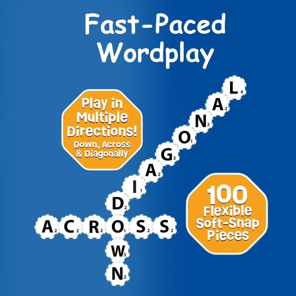 Word Strategy Game with Travel Bag, Word Puzzle for Adults, Family, and Kids, Fun Game for Ages 8+, 1-4 Players