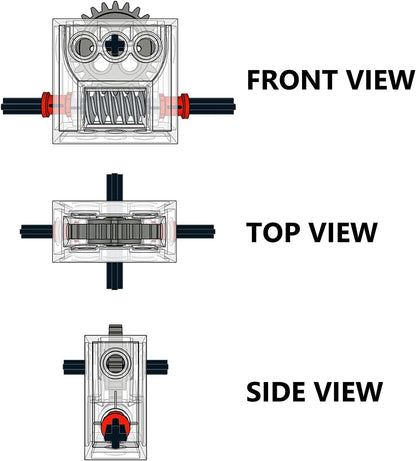 SEEMEY 5 Sets of Technical Parts Complete Gearbox Assembly Trans-Clear Wormbox Gear Motor Reducer Block Mindstorms Robotics ev3 NXT MOC Transparent Robotics Power Function Compatible with Part 6588