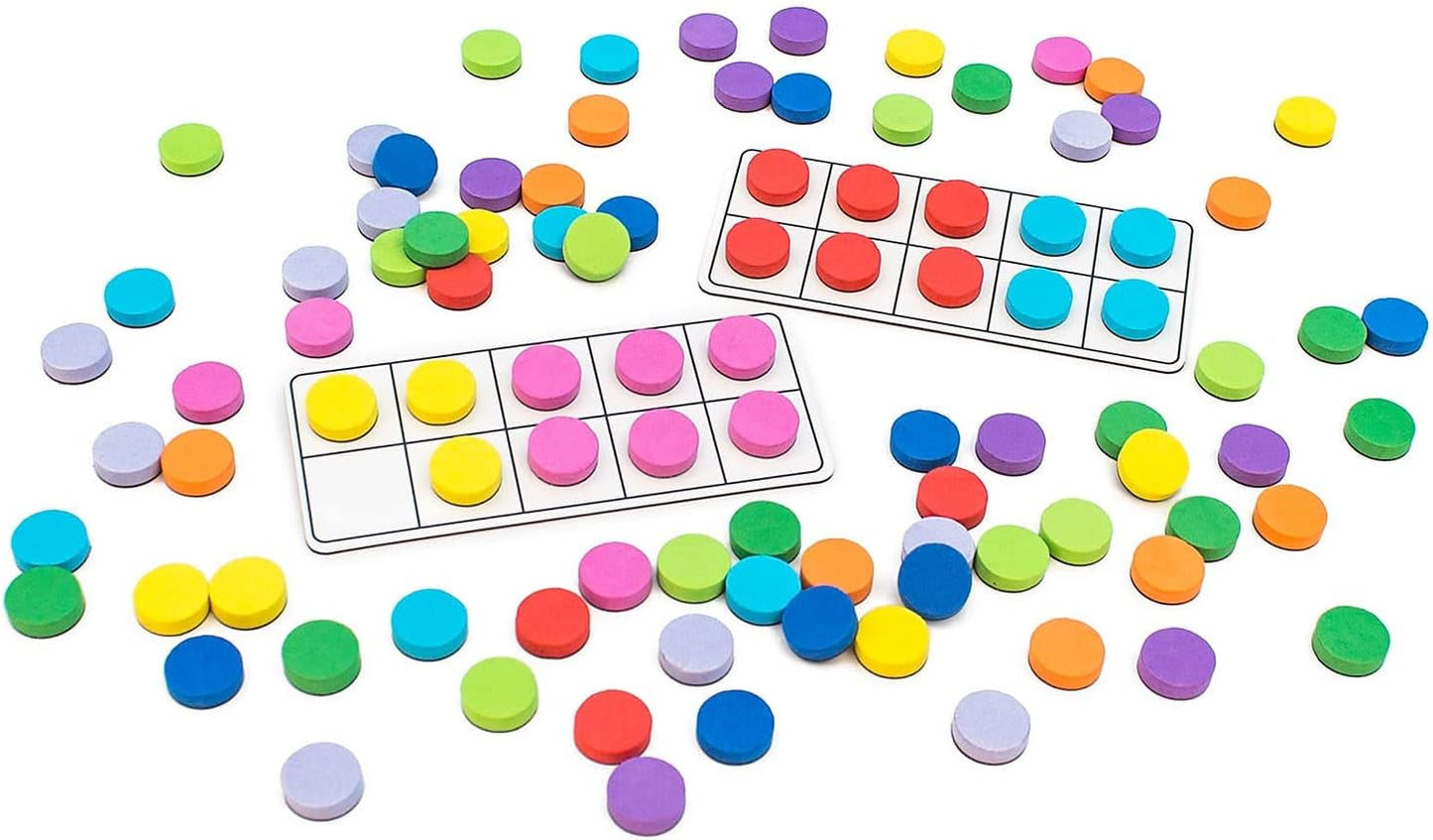 Junior Learning Ten Frames Rainbow Set,Multi,1.96 H x 5.91 L x 7.8 W,JL614