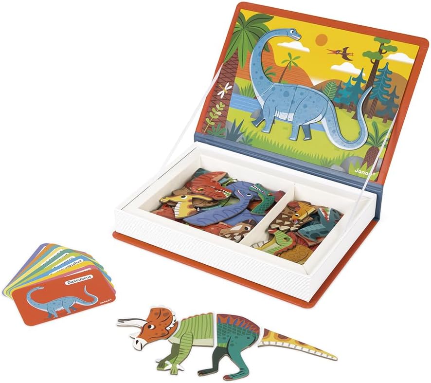 Janod MagnetiBook 41 pc Magnetic Animal Mix and Match Game - Creative Play - Enhances Motor Skills - Develops Dexterity and Coordination - Easy Storage, Educational, Safe