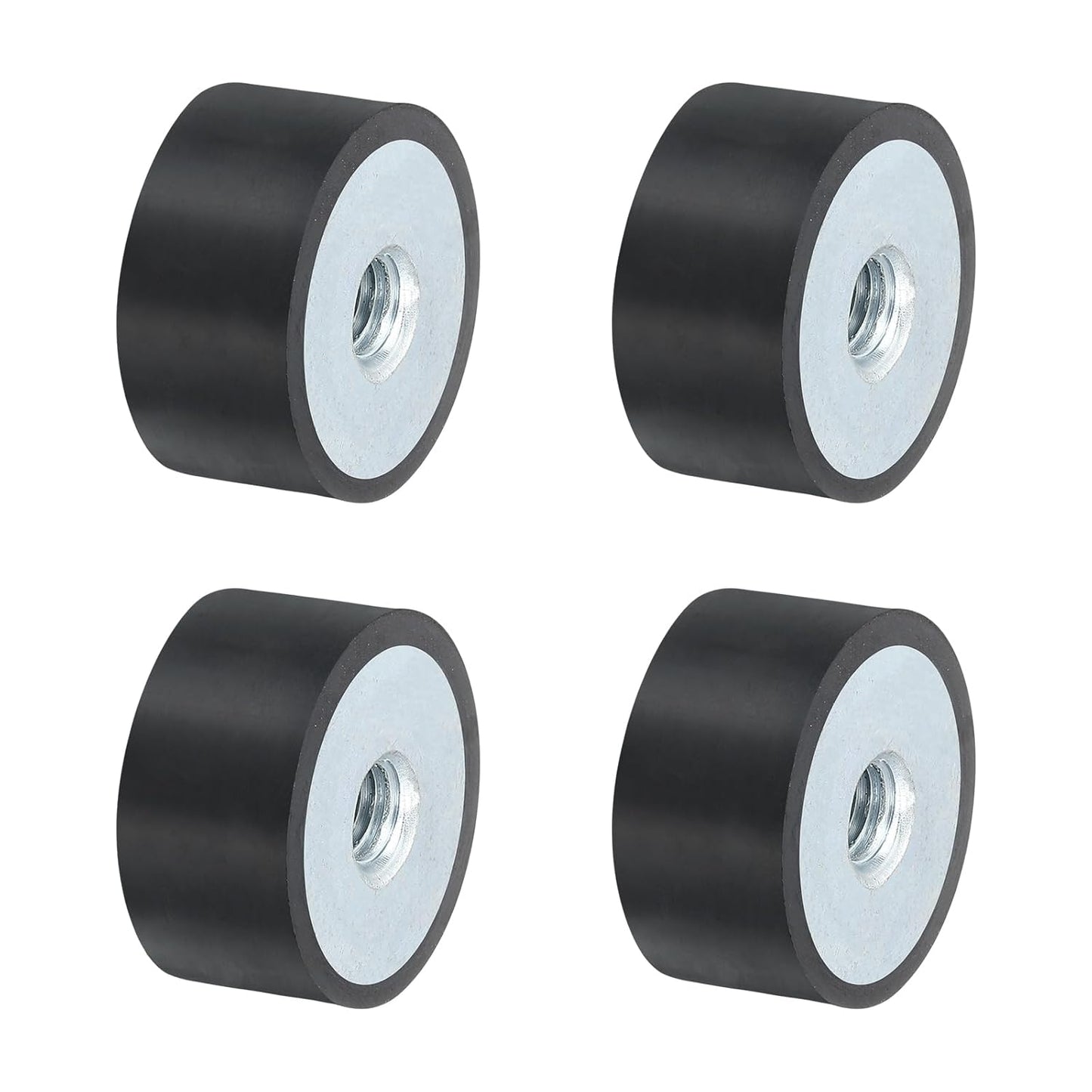uxcell 4Pcs 20 x 10mm M6 Female Thread Rubber Mounts, Vibration Isolator, Replaces Anti Vibration Pads Flat Silent Block Base Block