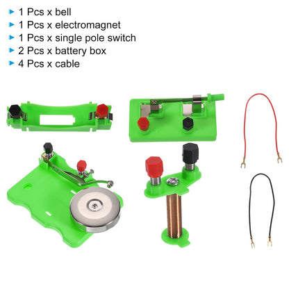 PATIKIL Physical Experiment Set, 2Set Electric Bell Magnetism Experiment Kits Switch Electromagnet Labs Induction Circuit for Educational Teaching