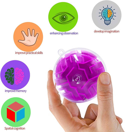 100 Pcs Puzzle Maze Ball Mini 3D Gravity Cube Puzzle Ball Toy for Kids Ages 3 6 7 8-10, Educational Challenges Magic Brain Teasers Games for Boys Girls Birthday Gifts Classroom Prize