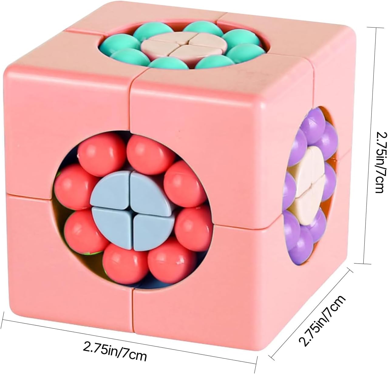 YUDANSI Magic Bean Puzzle Toy, Rotating Magic Bean & Fidget Cube 2-in-1, Rotating Magical Cube Fidgets Gift for Kids Boys Girls Age 3+, 5-7, 8-12, Brain Teaser Fingertip Toys for Teens Adults