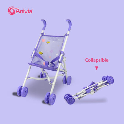 Anivia Stroller Toy Collection Doll Stroller Baby Doll Accessories for Toddlers 1-3Heart Design Gifts for Toddlers and Girls Toy Stroller