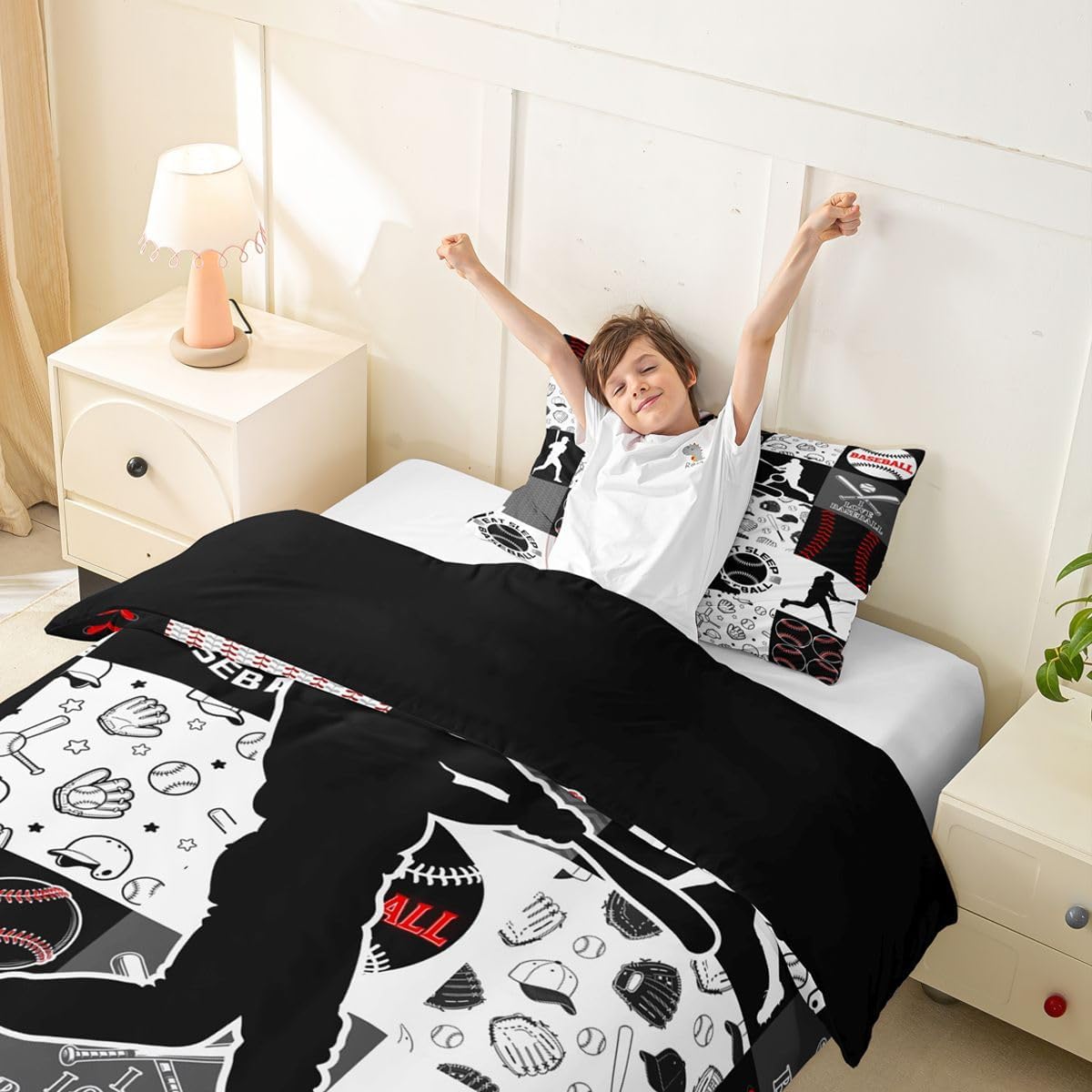 Drum Kit Duvet Cover,Kids Musical Instruments Bedding Set,Rock Music Comforter Cover for Boys Girls Room Decor,Neon Lighting Lightweight Bedspread Cover Twin Size with 1 Pillow Case(No Comforter)