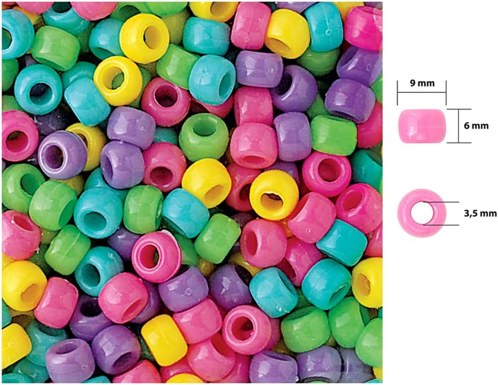 The Beadery 6 by 9mm Barrel Pony Bead, Crystal (750V006), Small, 900-Pieces